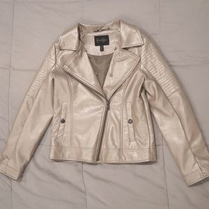 Dillard's Jessica Simpson Cream Leather Jacket